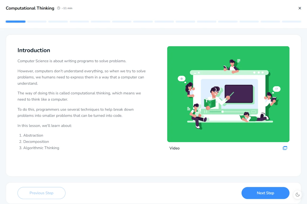 A KnowItAll Ninja AQA GCSE Computer Science lesson, open at its introduction