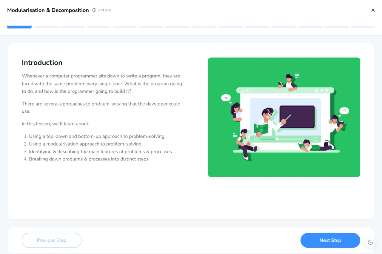 A KnowItAll Ninja T Level Digital Production, Design & Development lesson, open at its introduction